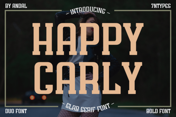 Happy Carly Font: Bold Slab Serif for Digital Marketing
