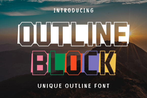 Outline Block Font for Sporty Web Design and Branding